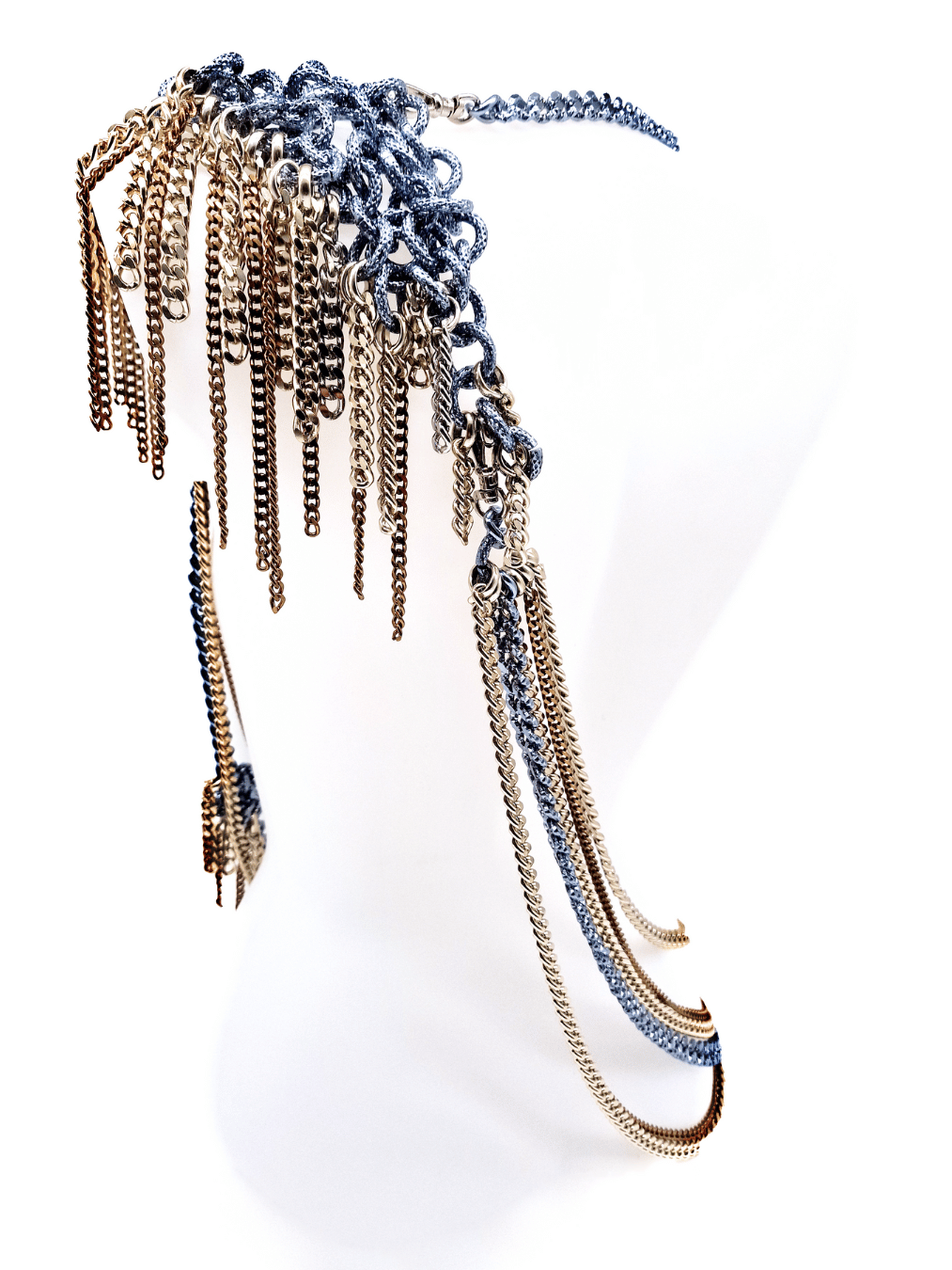 fringed chain shoulder pad