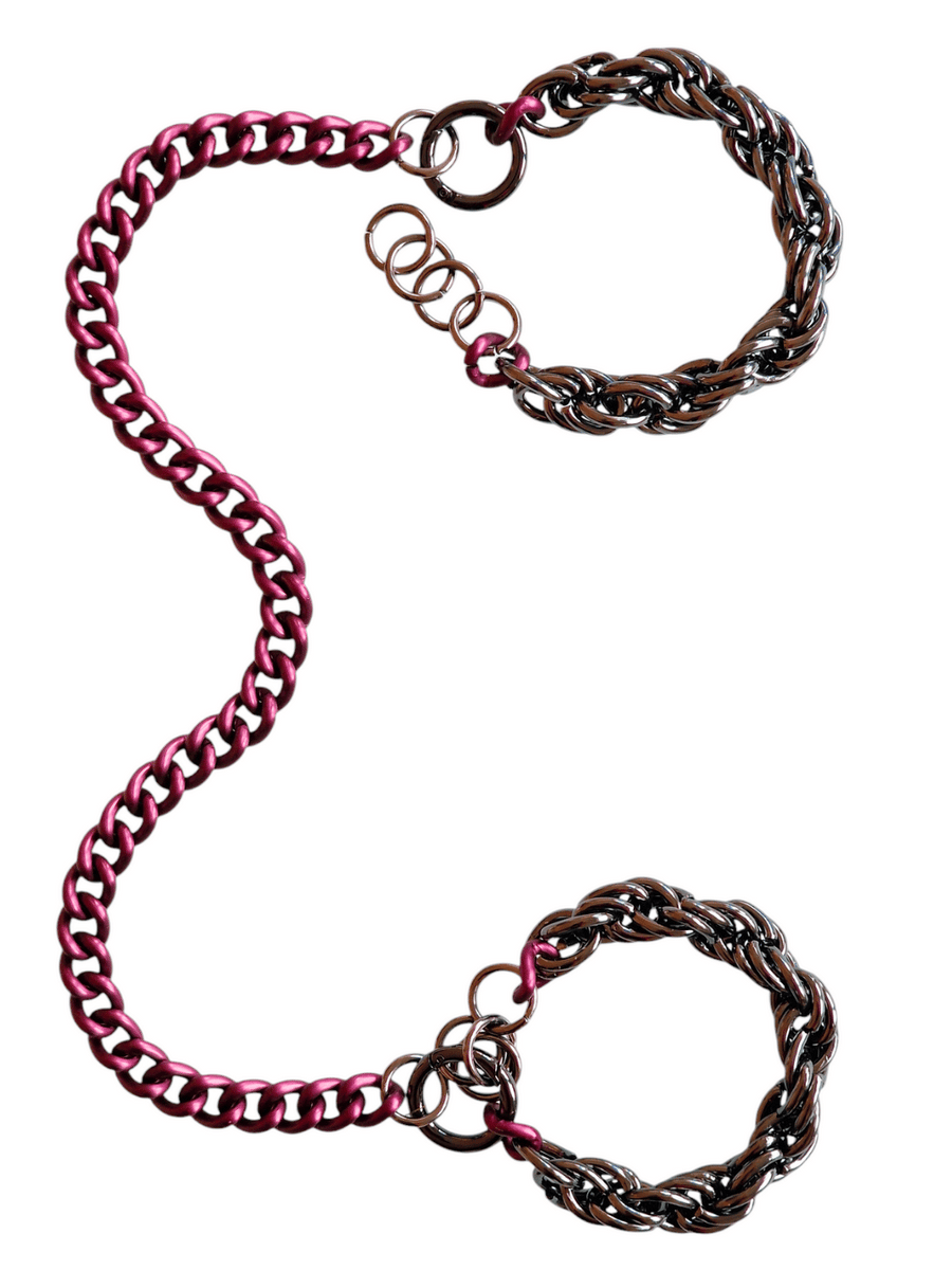 FINERBLACK Cuffs Set – Lilac & Gunmetal Chain Statement