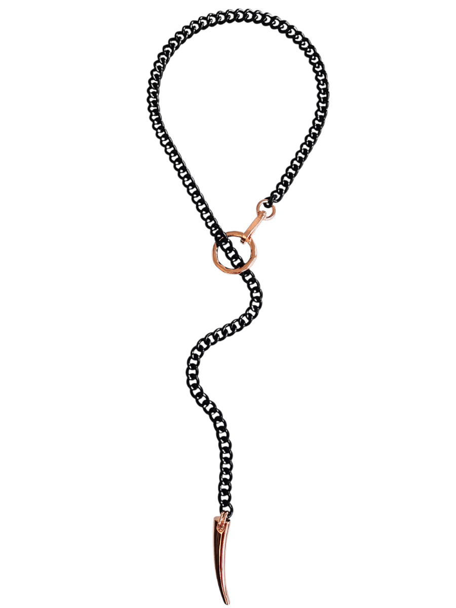 Rose gold and black chain shop