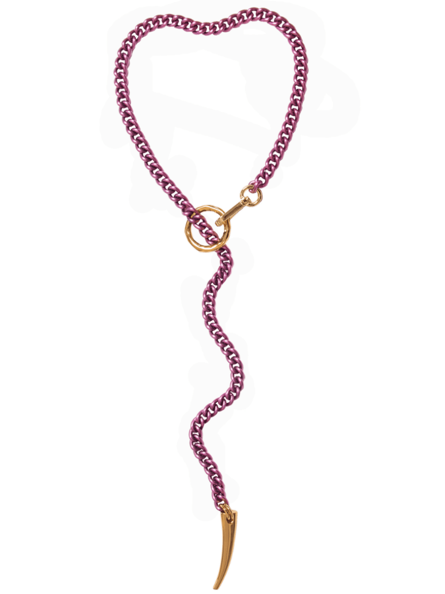 long lilac gold chain necklace