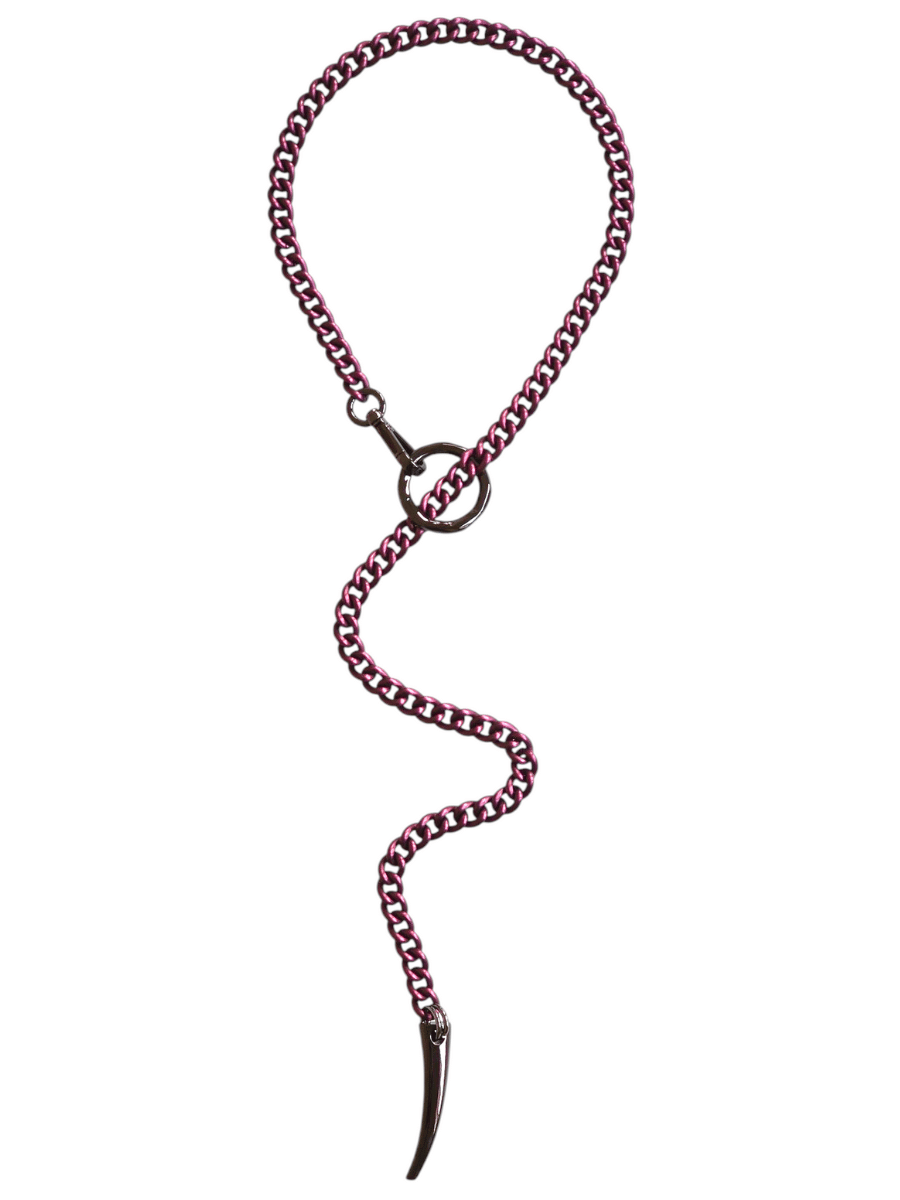 long chain necklace lilac gunmetal