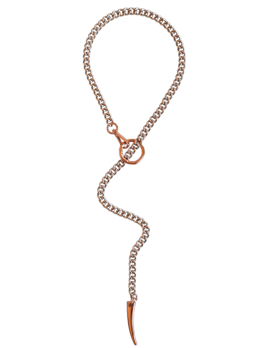 long y chain necklace silver rose gold