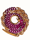 chunky chain necklace aubergine gold color spiral