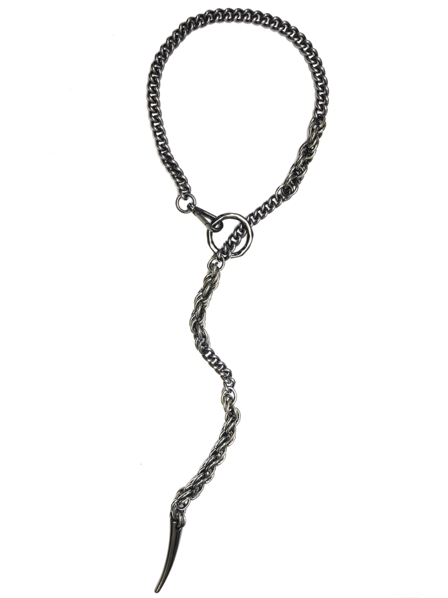 long rope chain necklace steampunk gunmetal