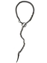 Thumbnail for long rope chain necklace steampunk gunmetal