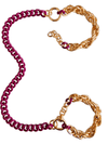 sexy cuffs set with leash aubergine gold