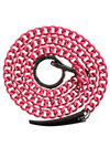 statement long coral pink chain necklace 