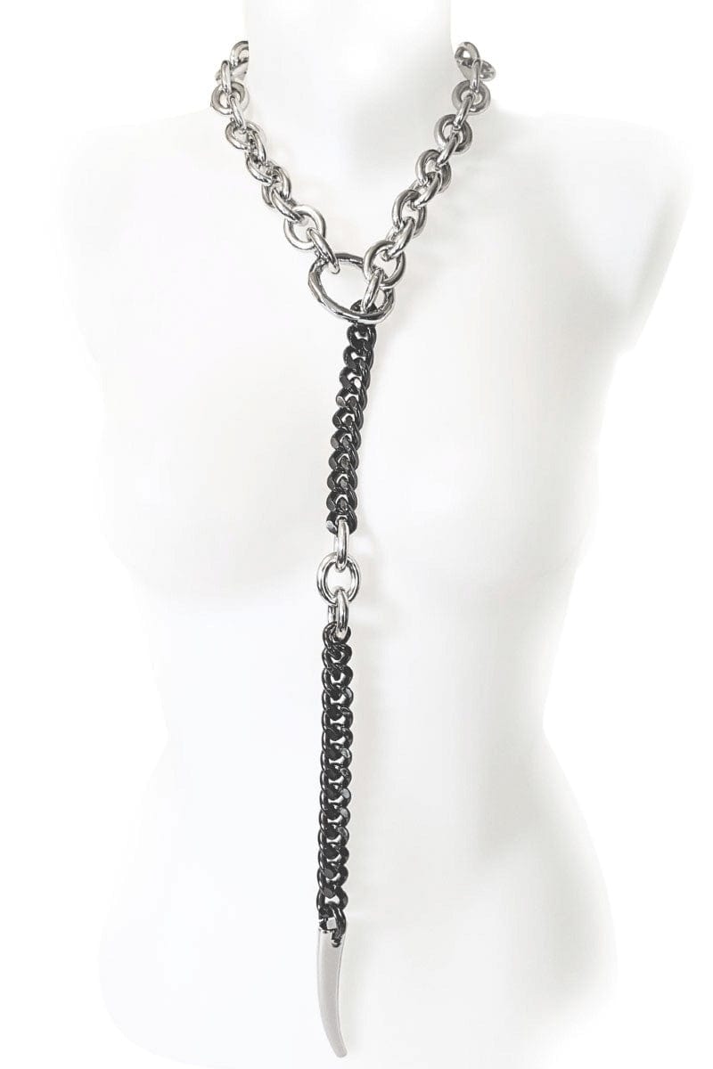 Mens Black Necklace, Chain Necklace with Long Leash - FINERBLACK –  Finerblack Jewelry