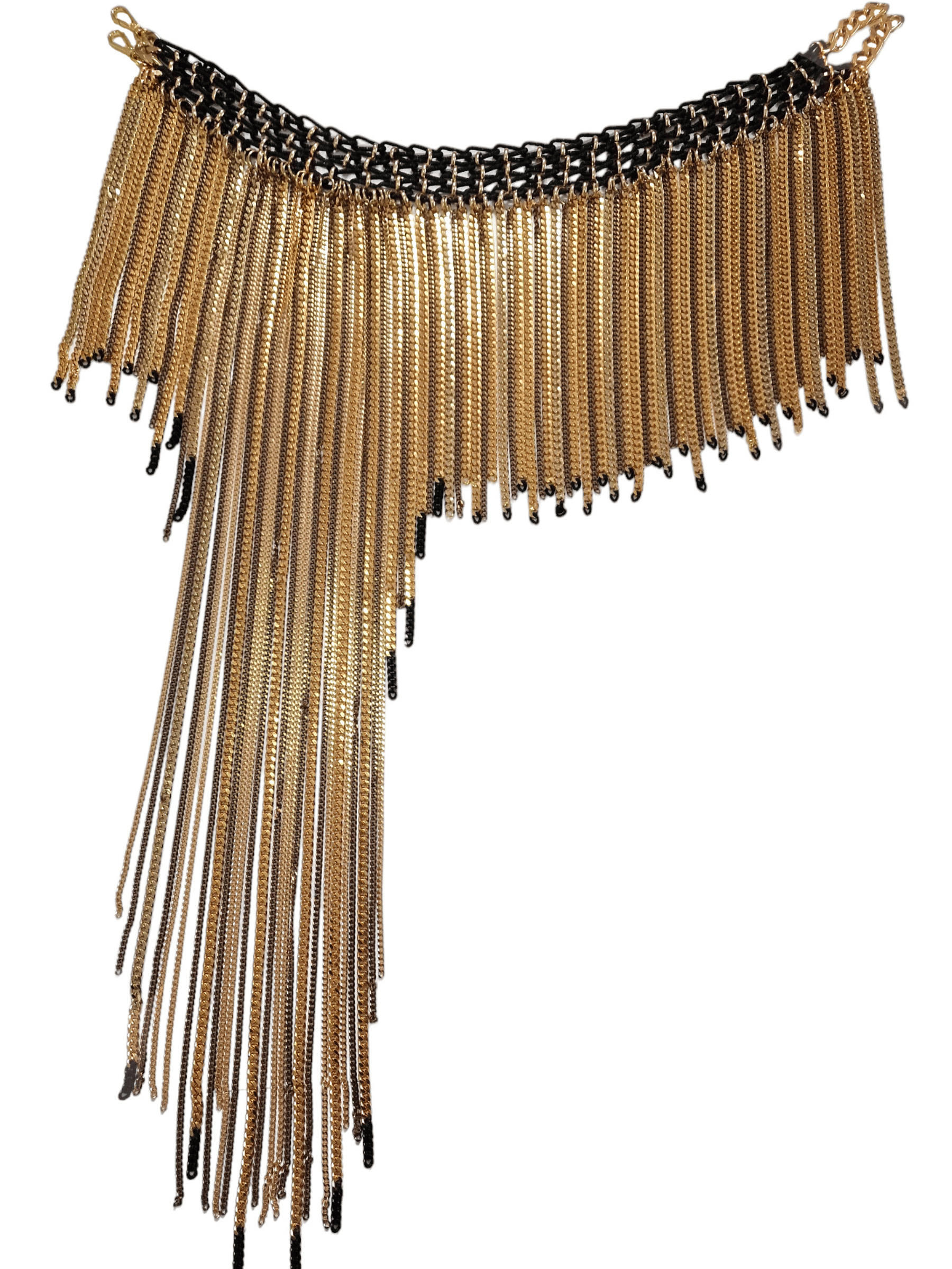 haute couture long chain skirt gold