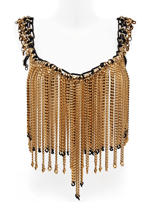 haute couture handmade chain top gold