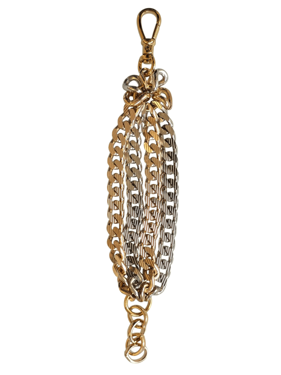 tow toned multi strand bracelet silver gold 