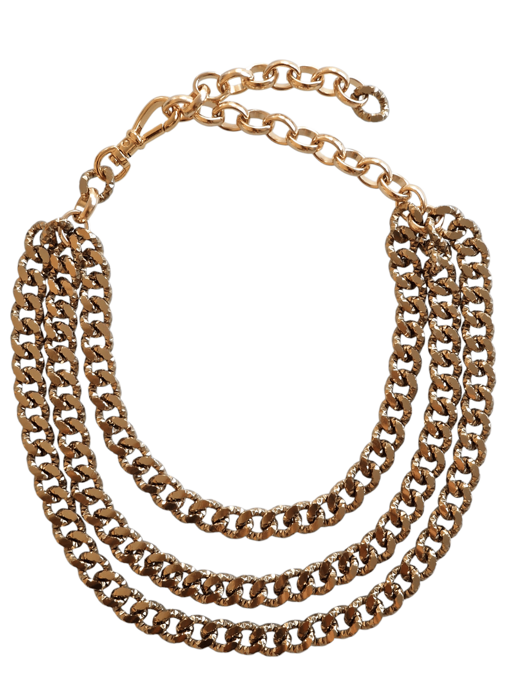 multilayered bib chain necklace bronze