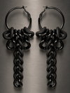 OBSIDIAN HOOPS – Long Chain Earrings (US Stock)