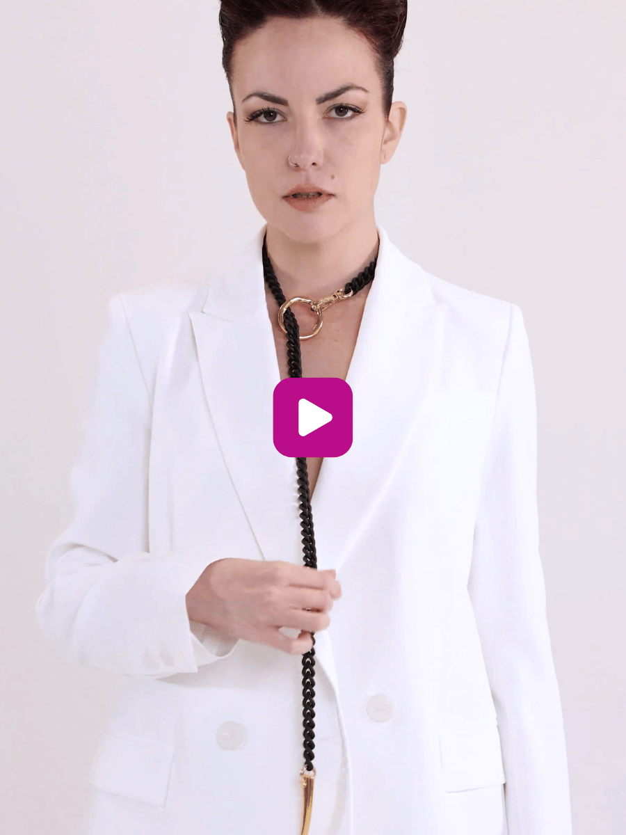 long y necklace black and gold