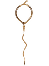 long chain choker necklace glitetr bronze and gold