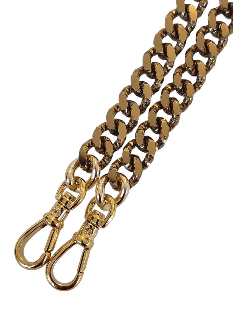 detail of phone chain strap necklace with 2 snap hooks