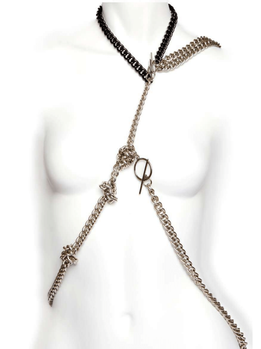 Avant garde Body Chain Harness Shoulder Jewelry Military Glam