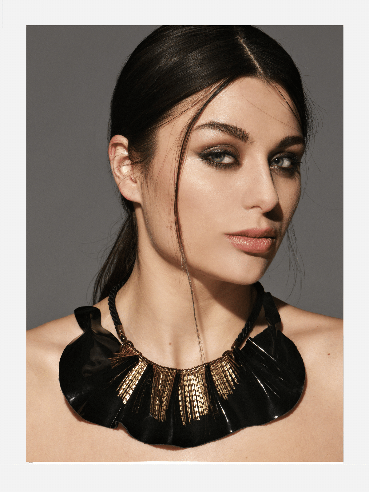 DARK NYMPHEA Leather Bib Necklace - Shop statement & Gothic jewelry for men & women online | Finerblack Jewelry