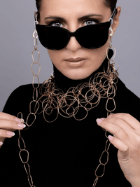 Thumbnail for bohemian multiring bib necklace and eyeglasses chain