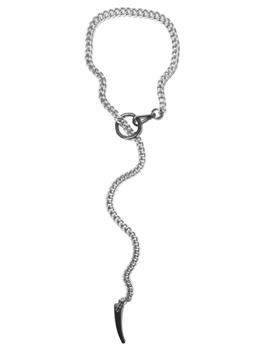 FORBIDDEN Y Chain Necklace SILVER - Shop statement & Gothic jewelry for men & women online | Finerblack Jewelry