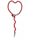 red matte long chain necklace 