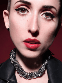 Thumbnail for glam punk chunky chain choker black silver