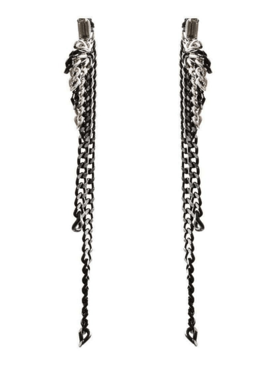 COMET Chain Earrings - Black & Silver - Shop statement & Gothic jewelry for men & women online | Finerblack Jewelry