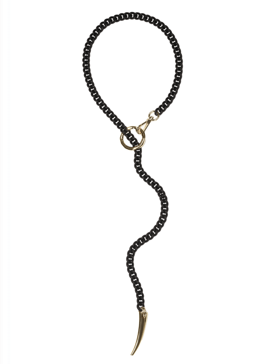 FORBIDDEN Y Chain Necklace BLACK MATTE - Shop statement & Gothic jewelry for men & women online | Finerblack Jewelry