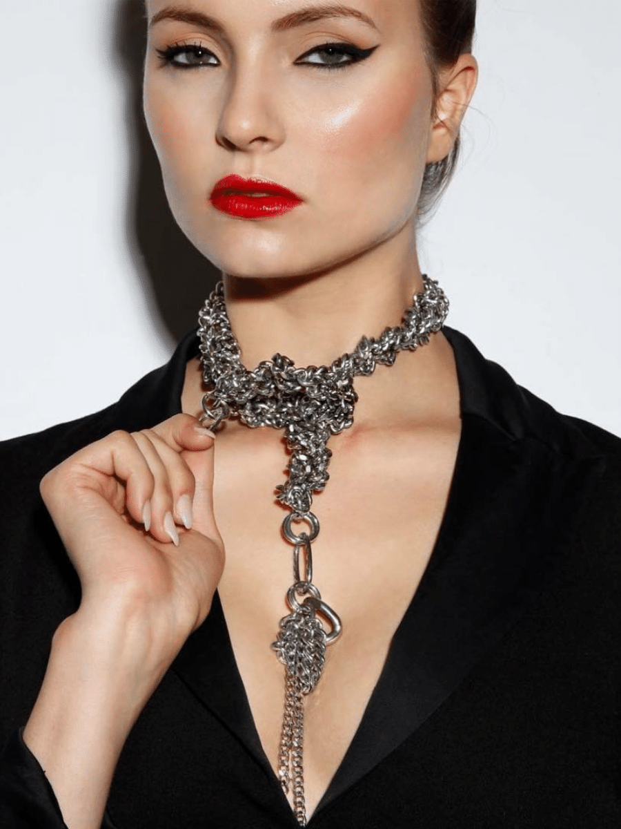 SNAKE Braided Chain Y Necklace - Shop statement & Gothic jewelry for men & women online | Finerblack Jewelry
