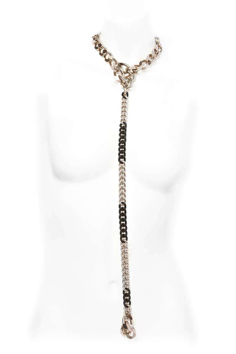 TEASE ME Y Chain Necklace - Silver & Black - Shop statement & Gothic jewelry for men & women online | Finerblack Jewelry